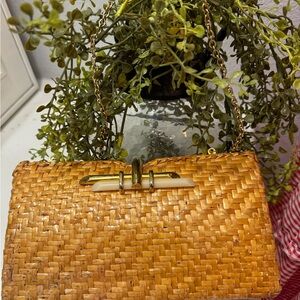 Koret Woven Shoulder Bag with Gold Accents